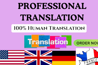 perfectly translate between english, french and german professionally