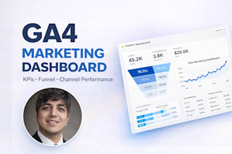 build a ga4 marketing dashboard in looker studio