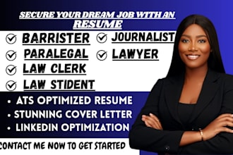 craft lawyer, paralegal, law student, barrister, journalist and law clerk resume