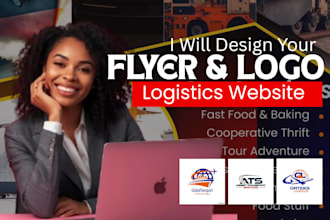 design trucking, freight broker, dispatch logo and flyers