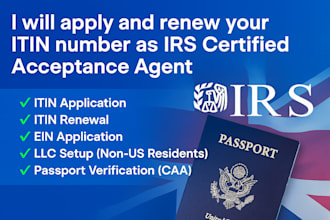 apply and renew your itin number as irs certified acceptance agent