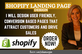 do shopify landing page design, fix shopify landing page, custom products