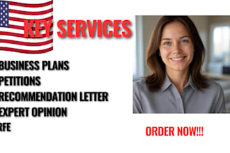 write your immigration petition letters for eb2niw eb1a o1 visa business plans