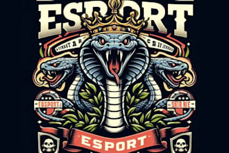 make unique esport crown snake logo for your business