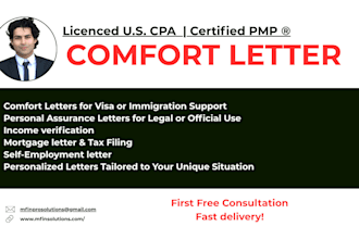 create a CPA certified comfort letter