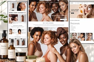 design skincare shopify store, beauty website, cosmetic store, lipstick store