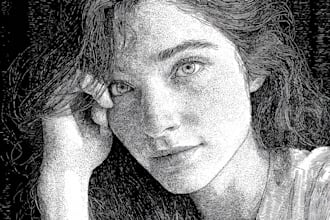 draw your portrait classic business headshot wsj style hedcut