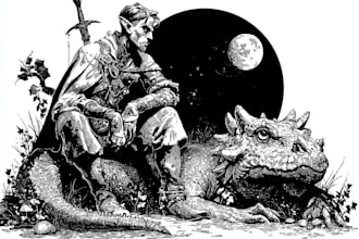 create awesome linocut character illustration art
