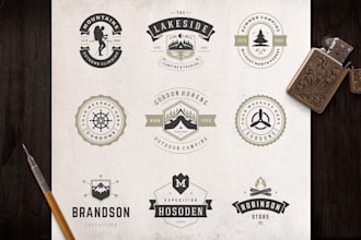 do vintage adventures, forest camping, wild animals, outdoor and badges logo