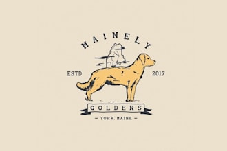 create a vintage minimal amazing logo for a dog breeder