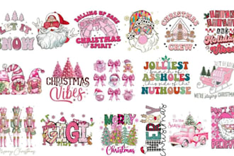 design festive christmas svg and sublimation bundles