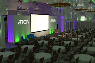 redesign 3d event hall,conference hall layout,wall lighten,stage decor,d5 render