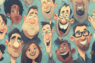 draw funny cartoon character, caricature, portrait