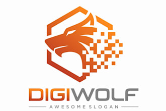 design unique wolf logo with free source file