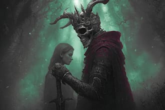 make illustration in horror comic style