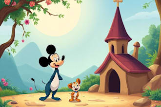 draw portrait in disney cartoon illustration
