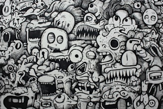 design amazing wall art, decal, mural, doodles, graffiti