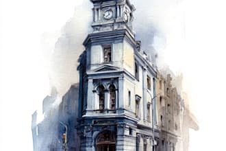 draw aquarelle painting of your favorite building