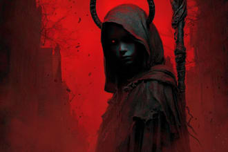 draw bloody horror illustration