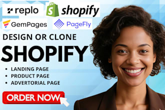 clone shopify landing page design with replo, gempages, pagefly, instant