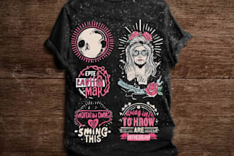 do animal linocut tshirt design for brands