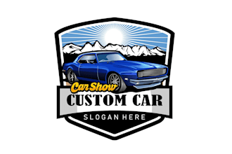 create graceful and fantastic muscle car logo design
