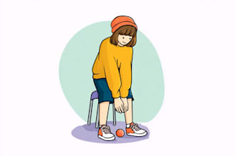 draw a hand drawn or cute cartoon illustration vector drawing for you