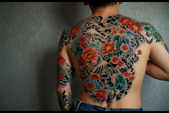 create a tattoo in japanese style