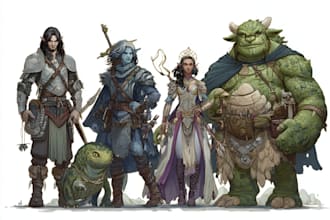 draw your dnd group party illustration