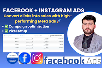 setup and manage facebook ads, conversion with fb pixel and meta ads campaign