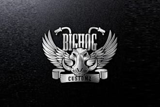 make custom boar skull logo with wings a biker owned company