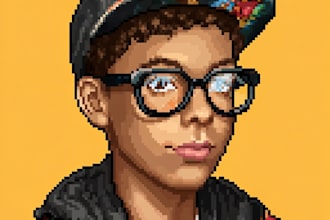 create a pixel art avatar or portrait of you in my style