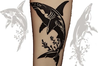 custom a geometric realism in black and grey tattoo design