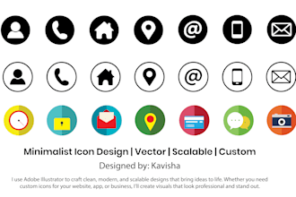 create custom social media and business icons in vector style