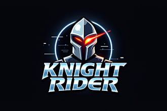 design awesome knight rider mascot logo in my style