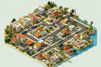 design a unique vector or isometric map