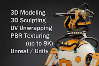 create custom 3d game assets for unreal engine and unity