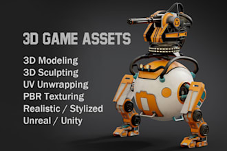 create custom 3d game assets for unreal engine and unity