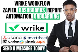 do wrike workflow dashboard automation zapier reports slack template integration
