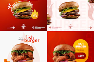 design food poster, flyer, instagram ads, menu for your brand