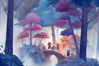 draw cartoon background or illustration for your needs