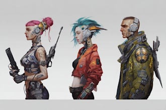 design fantasy and cyberpunk character