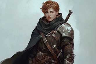 draw a fantasy character for dnd, pathfinder, etc