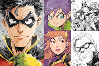 draw webtoon manga web comic book page illustration as anime manhwa style artist