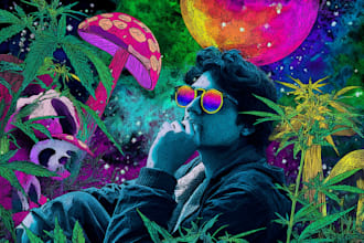 make trippy, psychedelic, surreal, illustrations designs