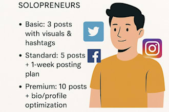 create ready to post social media content for freelancers and solopreneur