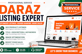 daraz product listing with SEO optimization and manage your daraz store
