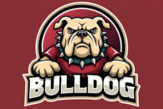 design realistic bulldog mascot logo with express delivery
