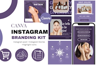 design a creative and elegant canva instagram branding kit