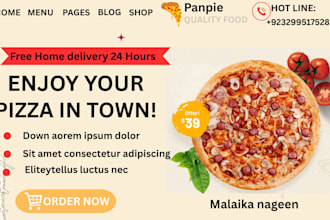 design restaurant bakery website with online ordering on
